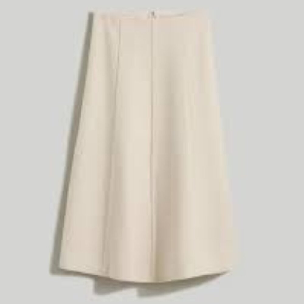 MADEWELL Italian Wool Cream A-Line Midi Skirt NWT
